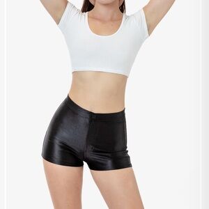 American Apparel Black High-Waisted Disco Shorts Medium